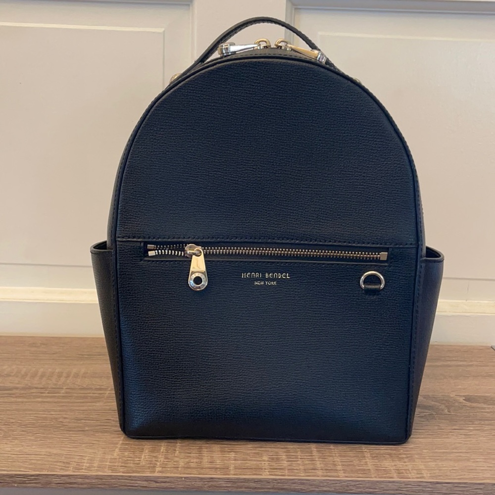 Henri Bendel West 57th Black Leather Backpack